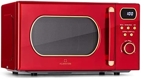Klarstein Micro onde Grill, Four Micro-onde Gril Multifonction 800W, Fours Micro-ondes Design Vintage en Acier Inoxydable, Grand Intérieur 20L, Smart Microwave, Plaque Décongélation, Facile à Utiliser Fiche Technique et Prix au Maroc