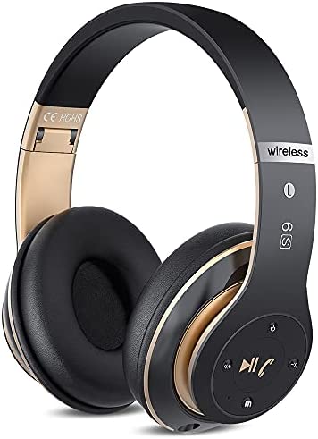 6S Casque Bluetooth sans Fil, écouteurs stéréo sans Fil stéréo Pliables Hi-FI Écouteurs avec Microphone intégré, Micro SD/TF, FM pour iPhone/Samsung/iPad/PC (Or Noir) Fiche Technique et Prix au Maroc