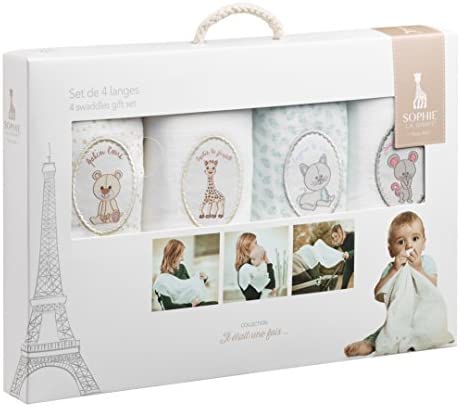 Vulli - Il était une fois - Sophie la Girafe - Set de 4 langes Fiche Technique et Prix au Maroc