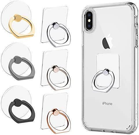 AIFUDA 6pcs Transparent Support de Sonnerie de téléphone Portable, Rotation à 360 degrés Béquille Grip Ring Compatible pour Divers téléphones Mobiles Les Smartphones, 3 carrés et 3 Rondes Fiche Technique et Prix au Maroc