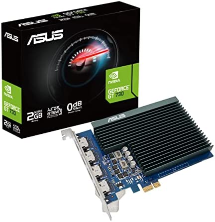 ASUS NVIDIA GeForce GT 730 – Carte graphique (2GB GDDR5, 4x HDMI, PCIe 2.0, Design à slot unique, Refroidissement passif) Fiche Technique et Prix au Maroc