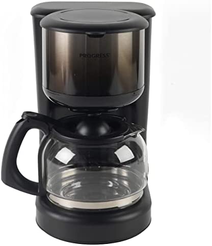 Progress EK4068PBLK-VDE Ombre Cafetière, Machine à Café Électrique, 1.25 L Soit 10 Tasses, Anti Goutte, Fonction Maintien au Chaud, Arrêt Automatique, Filtre Conique Amovible, 870 W, Noir Fiche Technique et Prix au Maroc
