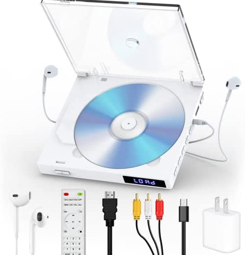 Lecteur DVD HDMI pour TV, Lecteur CD DVD Compact avec Connexion Casque/Haut-Parleur, Lecture sans région pour Les systèmes NTSC/PAL, Lecteur DVD Portable avec câble HDMI et RCA Fiche Technique et Prix au Maroc