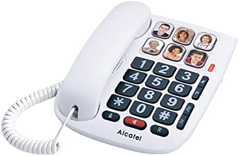 Alcatel TMAX 10 - Téléphone filaire larges touches pour les séniors, 6 photos mémoires, Mains libres, Clavier larges touches - Blanc Fiche Technique et Prix au Maroc