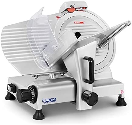 Royal Catering Trancheuse à Jambon RCAM-300PRO (46x57x48cm, 280W, épaisseur de coupe 0-15 mm, diamètre des lames Ø 300 mm, affûteur) Fiche Technique et Prix au Maroc