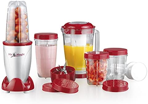 GOURMETmaxx Mr. Magic Smoothie Maker 18-part | Batteur sur socle avec 8 fonctions, y compris la fonction to-go avec bouteille à smoothie et de nombreux accessoires [400 watt] Fiche Technique et Prix au Maroc