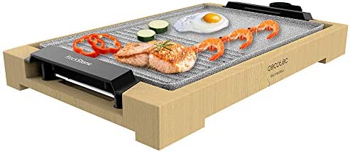 Cecotec Plancha électrique Tasty&Grill 2000 Bamboo MixStone. 2 000 W, structure bambou, thermostat réglable, surface mixte grill et plancha, revêtement RockStone, passe au lave-vaisselle Fiche Technique et Prix au Maroc