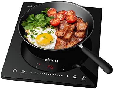 CIARRA CBTIH1 Plaque Induction Portable 2000W avec Commande Tactile - 8 Niveaux de Puissance - Minuterie et Verrouillage Enfants - Panneau en Verre Ceramique Noir Fiche Technique et Prix au Maroc