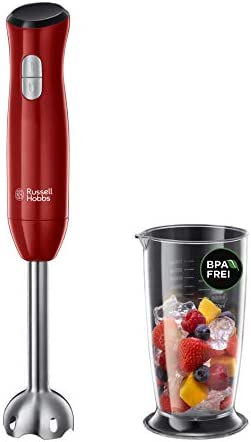 Russell Hobbs Mixeur Plongeant, Bol 500ml, Lames Robustes, 2 Vitesses, Anti-Eclaboussure - Rouge 24690-56 Desire Fiche Technique et Prix au Maroc