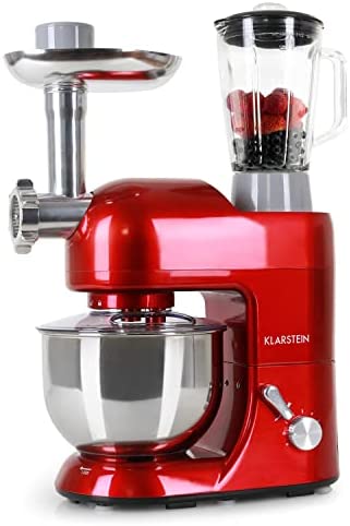 Klarstein Robot Patissier Multifonctions, Batteur sur Socle, Bol 5L, Robot Cuisine 2000W, Blender 1.5L, Robot Multifonction Petrin Boulangerie, Hachoir à Viande, Batteur Electrique Cuisine, 6 Vitesses Fiche Technique et Prix au Maroc