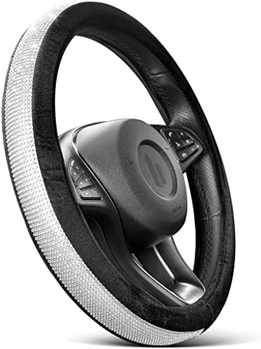 upgrade4cars Couvre Volant Voiture Strass | Housse Volant Bling Bling Universel 37-39 cm | Accessoires Auto Interieur Decoration Femme Fiche Technique et Prix au Maroc