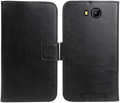 Gukas Housse Coque pour Logicom Le Fizz/Le Wave 4" PU Cuir Etui Leather Case Cover Flip Cas Couverture Protecteur Portefeuille Book Wallet (Noir) Fiche Technique et Prix au Maroc