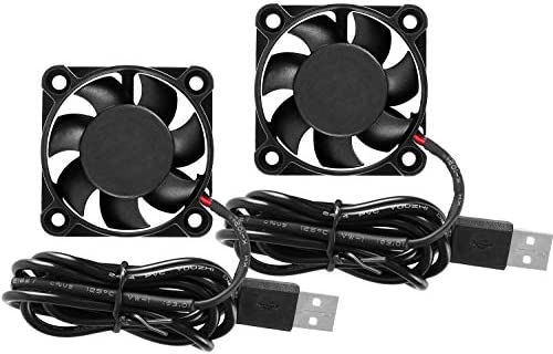 Kyrio 4010 Lot de 2 ventilateurs de refroidissement USB DC sans balais avec double roulement à billes pour imprimante 3D, boîtier d'ordinateur et petits appareils 5 V 40 mm x 40 mm x 10 mm Fiche Technique et Prix au Maroc