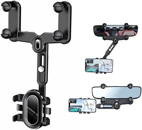 Support de téléphone pour rétroviseur, Support de navigateur réglable, Support de téléphone Portable de Voiture Universel Rotatif à 360 ° et rétractable Fiche Technique et Prix au Maroc