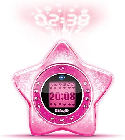 VTech - KidiMagic StarLight Rose – Réveil Enfant Interactif, Radio Réveil Avec Enceinte Et Projection Animée Au Plafond – 6/12 ans - Version FR Fiche Technique et Prix au Maroc