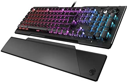 Roccat Vulcan 121 - Clavier de Jeu Noir, gaming mécanique RGB, Rétro-Éclarage LED Aimo Multicolore touche par touche, Switchs Titan Linear, Conception Durable (Plaque Supérieure en aluminium) Fiche Technique et Prix au Maroc