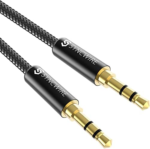 Syncwire Câble Jack Audio Câble Auxiliaire 3.5mm mâle vers mâle [Plaqué Or] stéréo en Nylon pour iPhone, Samsung, iPod, iPad, Voiture, Casque, Autoradio, Smartphones, MP3 etc. - 1M Noir Fiche Technique et Prix au Maroc
