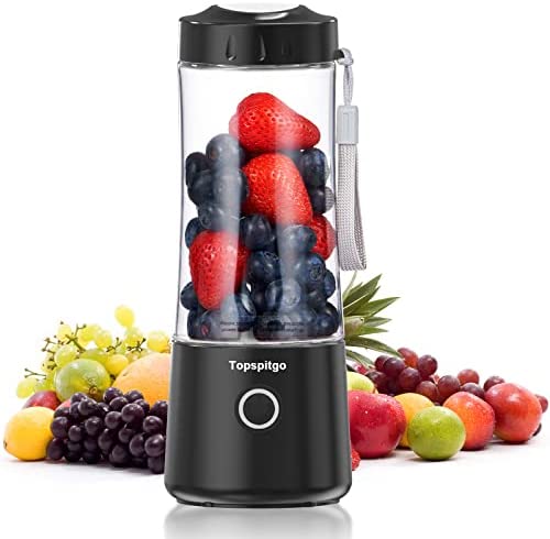 Mini mélangeur de table pour shakes, jus de fruits, glace, mélangeur électrique sans BPA avec gobelet compact de 400 ml et brosse de nettoyage (noir) Fiche Technique et Prix au Maroc