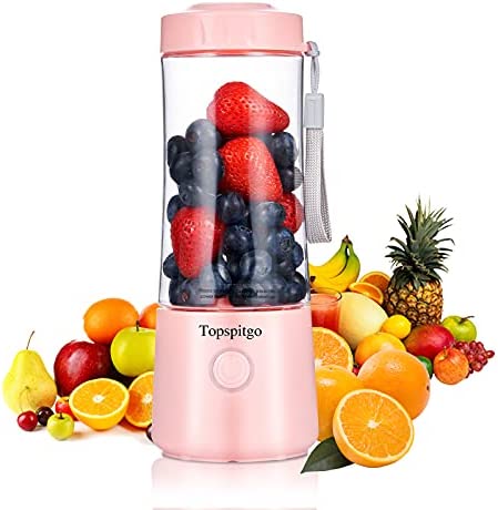 Petit Mini Blender Personnel | 400 ml Mixeur Robot Culinaire Portable USB Mini Blender Juicer Avec 6 Lames Pour Enfants Voyage Fitness Boissons Smoothie (rose) Fiche Technique et Prix au Maroc