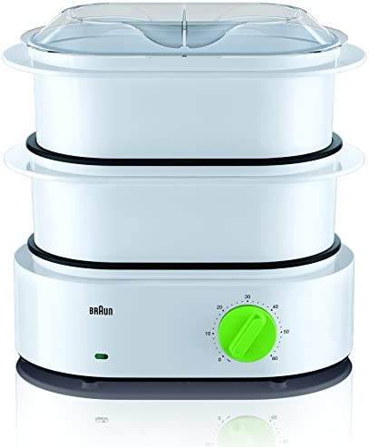 Braun FS3000 Cuiseur Vapeur Electrique Blanc/Vert 33 x 31 x 19,5 cm Fiche Technique et Prix au Maroc