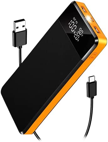 Batterie Externe, Chargeur Portable 30000 mAh Power Bank, 22.5W PD 20W Power Bank Charge Rapide avec 3 Entrées et 3 Sorties, Batterie avec Lampe de Poche, Compatible avec iPhone,Samsung,Huawei(orange) Fiche Technique et Prix au Maroc