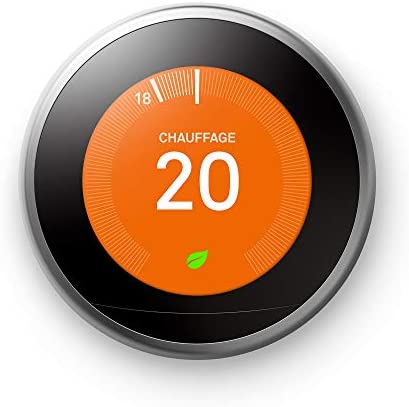 Google Nest Learning Thermostat, 3eme Génération,Thermostat Connecté, Acier T3028FD Fiche Technique et Prix au Maroc
