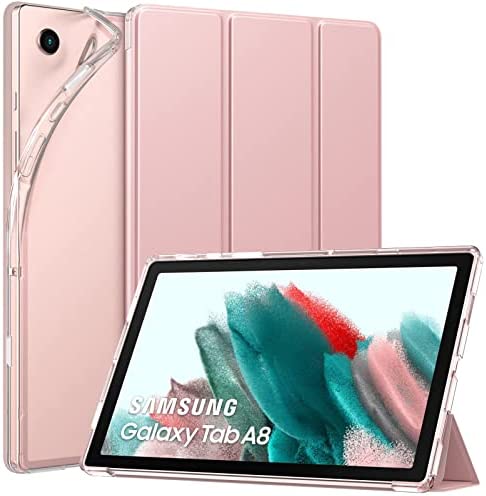 MoKo Étui Compatible avec Samsung Galaxy Tab A8 10,5 2021(SM-X200/SM-X205/SM-X207), Coque Tablette à Rabat avec Support Mince Housse Antichoc avec Translucide Protecteur en TPU, Rose Fiche Technique et Prix au Maroc