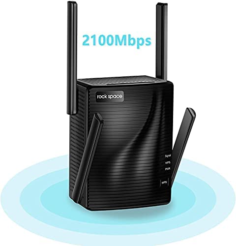 Amplificateur WiFi Puissant sans Fil –Répéteur WiFi 2100 Mbps 5GHz & 2.4GHz Dual Bande, Wifi Extender avec 1 Port Ethernet,Booster Wifi Facile à installer avec WPS, Couvrir le Signal jusqu'à 200m² Fiche Technique et Prix au Maroc