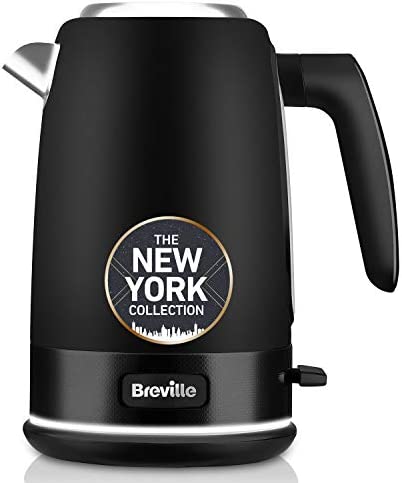 Breville Bouilloire électrique, 1,7 Litre (8 Tasses), Puissance 2400 W pour une ébullition Rapide, Collection New York, Noir avec Finition Argent Fiche Technique et Prix au Maroc