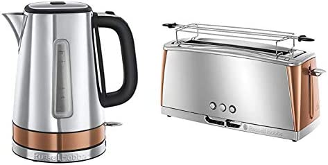Russell Hobbs Set Petit Déjeuner Bouilloire et Grille-Pain Toaster Baguette Luna Cuivre - 24280-70 et 24310-56 Fiche Technique et Prix au Maroc