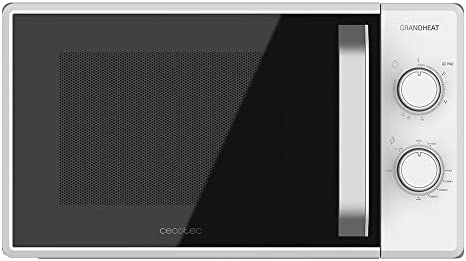 Cecotec Micro-ondes avec grill de 20 litres Grandheat 3110 700 W et 1000 W Grill, 6 niveaux, revêtement anti-Dirt iTech et technologie 3DWave, mode décongélation, minuterie Blanc Fiche Technique et Prix au Maroc