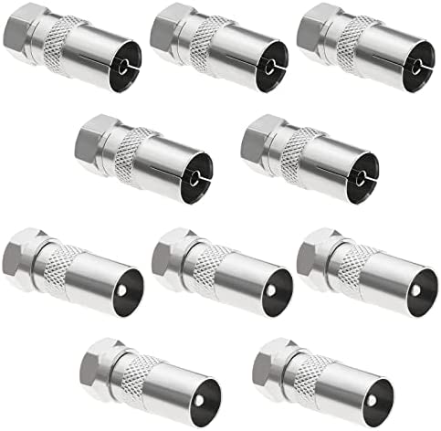 5 Paires Adaptateur d'antenne TV Type F vers Adaptateur Coaxial Connecteur Couplage pour Décodeur TV Récepteur Satellite Magnétoscope Câble Modem Antenne sans Fil Numérique Audio/Vidéo Fiche Technique et Prix au Maroc