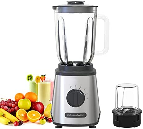 DSDD Machine à jus Automatique, mélangeur de Table, 1,5 Litre, 4 Vitesses, Carafe en Plastique Robuste, Accessoire de broyeur, Faire des Smoothies Shakes soupes sauces Fiche Technique et Prix au Maroc