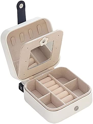 Boîte à Bijoux pour Voyage, Petite Boîte à Bijoux pour Femme avec Plusieurs Grilles, Boîte à Bijoux Portable 2 Couches pour Voyage avec Miroir pour Colliers, Bracelets, Boucles D'oreilles (Blanc) Fiche Technique et Prix au Maroc