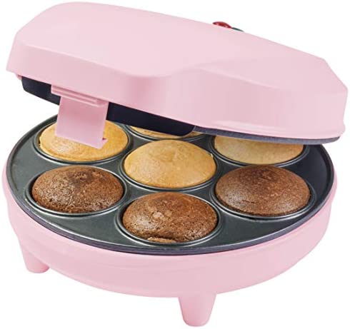 Bestron Appareil à cupcake au design rétro, Sweet Dreams, Revêtement antiadhésif, 700 W, Rose Fiche Technique et Prix au Maroc