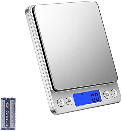 Acale Balance de Cuisine - 3kg/0.1g Balance de Précision Cuisine, Balance de Poche Electronique, Écran LCD Rétroéclairé, avec Fonction Tare et Compte, 2 Pallets Fiche Technique et Prix au Maroc