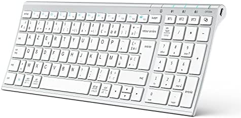 iClever Clavier sans Fil Bluetooth Rechargeable Connecter 1 à 3 appareils AZERTY Mac iPad air Pro Tablette Ordinateur PC iPhone iOS Android Windows Ultra-Mince Fiche Technique et Prix au Maroc
