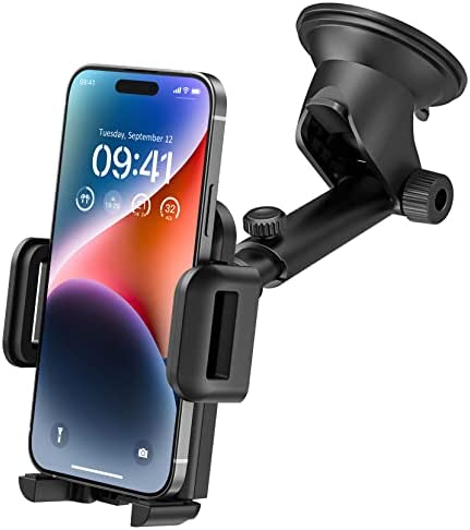 Beglero Support Telephone Voiture, Porte Téléphone Voiture Ventouse pour Tableau de Bord & Pare-Brise Réglable Support Rotation 360° et Un Bouton de Libération pour Smartphones et GPS 4.7-7.0 Pouces Fiche Technique et Prix au Maroc