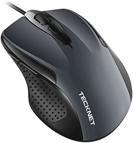 TECKNET Mouse Pro S2 Souris Filaire Optique Haute Précision 6 Boutons 2000 PPP 2 DPI Réglable Souris Ergonomique pour Windows 7/8/10/X, Vista/Linux/Mac Ordinateur Portable/Bureau Câble 1.5M-Gris Fiche Technique et Prix au Maroc