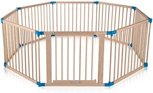 Baby Vivo Parc Bébé Barrière Sécurité Pliable Enfant Protection Porte en Bois - réglable individuellement- 8 Éléments PREMIUM Bleu Fiche Technique et Prix au Maroc