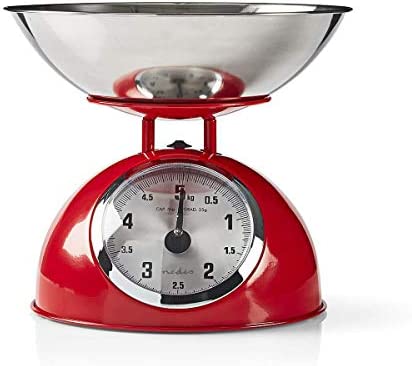 NEDIS Balance de Cuisine numérique | Analogique | Acier | Removable Bowl | Rouge Fiche Technique et Prix au Maroc