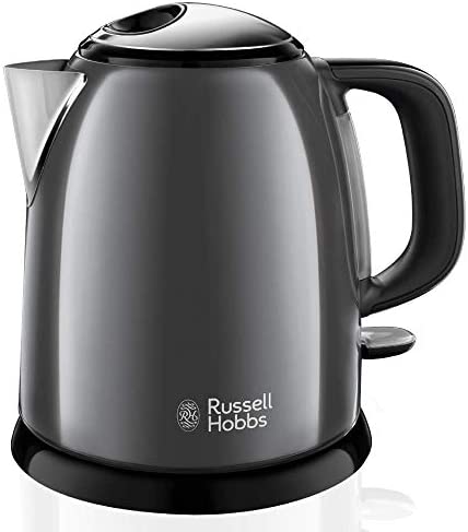 Russell Hobbs Bouilloire Electrique [Ultra Compacte] Colours Plus Gris (1L, Chauffe Rapide, Bec Verseur Pratique, Niveau d'Eau Visible, Filtre Anti-Calcaire, Economie d'Energie) Bouilloire 24993-70 Fiche Technique et Prix au Maroc