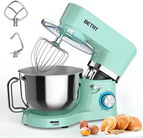 BETRY Robot Pâtissier Multifonctions de Cuisine 1500W 7.5L, Puissant, Métalique, Mixeur Batteur sur Scole, avec Batteur, Fouet, Crochet Pétrin, 6 Vitesses,Robot Patisserie Multifonction (vert) Fiche Technique et Prix au Maroc