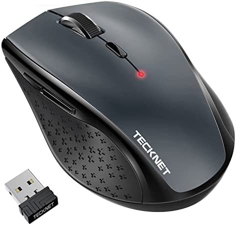 TECKNET Souris sans Fil 2.4G, Souris Optique 3200 DPI 6 Boutons avec Récepteur Nano USB Compatible pour Macbook, Ordinateur Portable, Ordinateur de Bureau - Gris Fiche Technique et Prix au Maroc