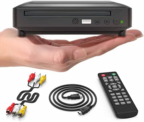 Ceihoit – Mini Lecteur DVD, Lecteur CD/Disque DVD pour TV avec Sortie HDMI/AV, câbles HDMI/AV Inclus, HD 1080P Pris en Charge avec système PAL/NTSC intégré Fiche Technique et Prix au Maroc
