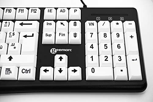 Geemarc Clavier Confort Visuel Blanc Lettre Noire Fiche Technique et Prix au Maroc