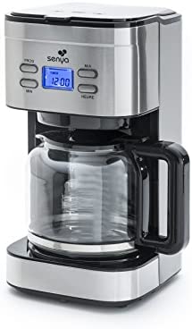 Senya cafetiere electrique programmable Inox Family Coffee, verseuse en verre, cafetiere filtre 12 tasses en Acier Inoxydable 1,5L, 900W, SYBF-CM019 Fiche Technique et Prix au Maroc