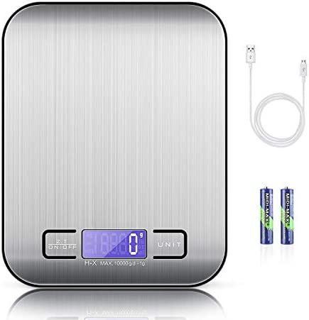 MOSUO Balance Cuisine Electronique avec Câble USB, Balance de Précision 10kg/1g Balance Electronique Acier Inox Balance Alimentaire Numérique, Écran LCD Rétroéclairé ,Fonction Tare ,Piles Fournies Fiche Technique et Prix au Maroc