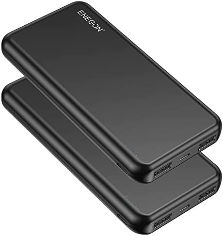 ENEGON Lot de 2 Chargeur Portable 10000mAh, Batterie Externe Power Bank de Téléphone avec Entrée et Sortie USB C et Double Sortie USB pour iPhone, iPad, Galaxy S9, Tablettes et Plus Encore (Noir x 2) Fiche Technique et Prix au Maroc