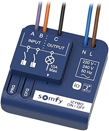 Somfy 1822649 - Micro-récepteur d'éclairage ON/OFF IZYMO | Technologie io-homecontrol | Compatible Tahoma (switch) Fiche Technique et Prix au Maroc